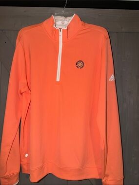 adidas Men’s Neon Orange Half-Zip Memorial Tournament Golf